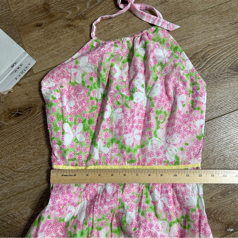 Lily Pulitzer Butterfly Gingham Cotton Lined Halter Dress Size 2 - Picture 9 of 10
